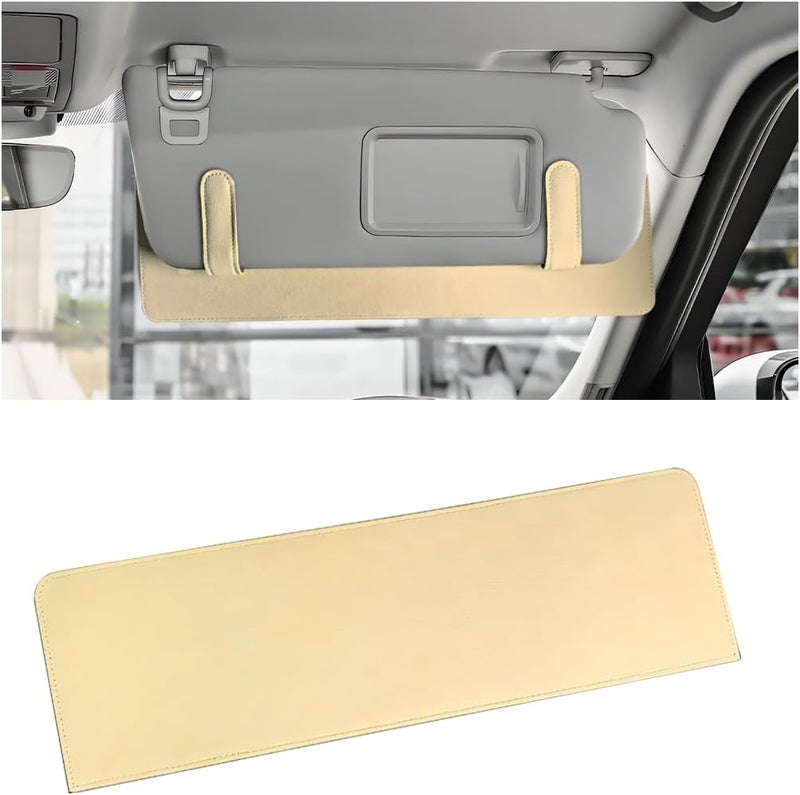 HZEL Car Sun Visor Extender, Anti Glare Vehicle Sunvisor Extension Shade Attachment for Safe Driving, Adjustable Auto Sunlight Blocker Accessories, Universal for SUV, Sedan, Truck(Beige) - Image 1